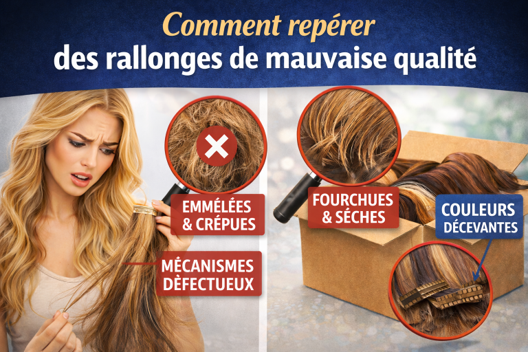 Comment Repérer des Rallonges Capillaires de Mauvaise Qualité (7 Tests Simples à Faire à la Maison + Comment Mes Rallonges Rend le Choix Infailible)