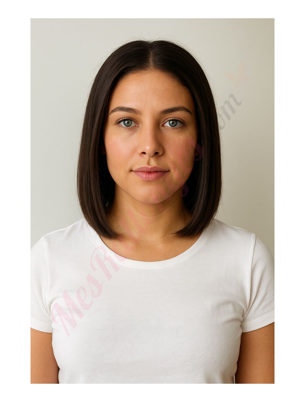 Perruque Courte Femme ROMANE 2 - Brun Foncé Synthétique, Bonnet Moyen, Raie Libre