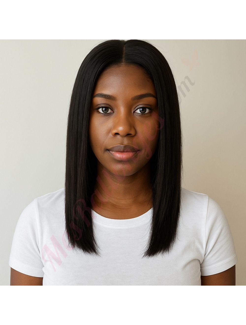 Perruque Courte En Cheveux Humains Naturels - Brun Foncé, Avec Frange, Longueur 8 Pouces, + 4 Bonnets
