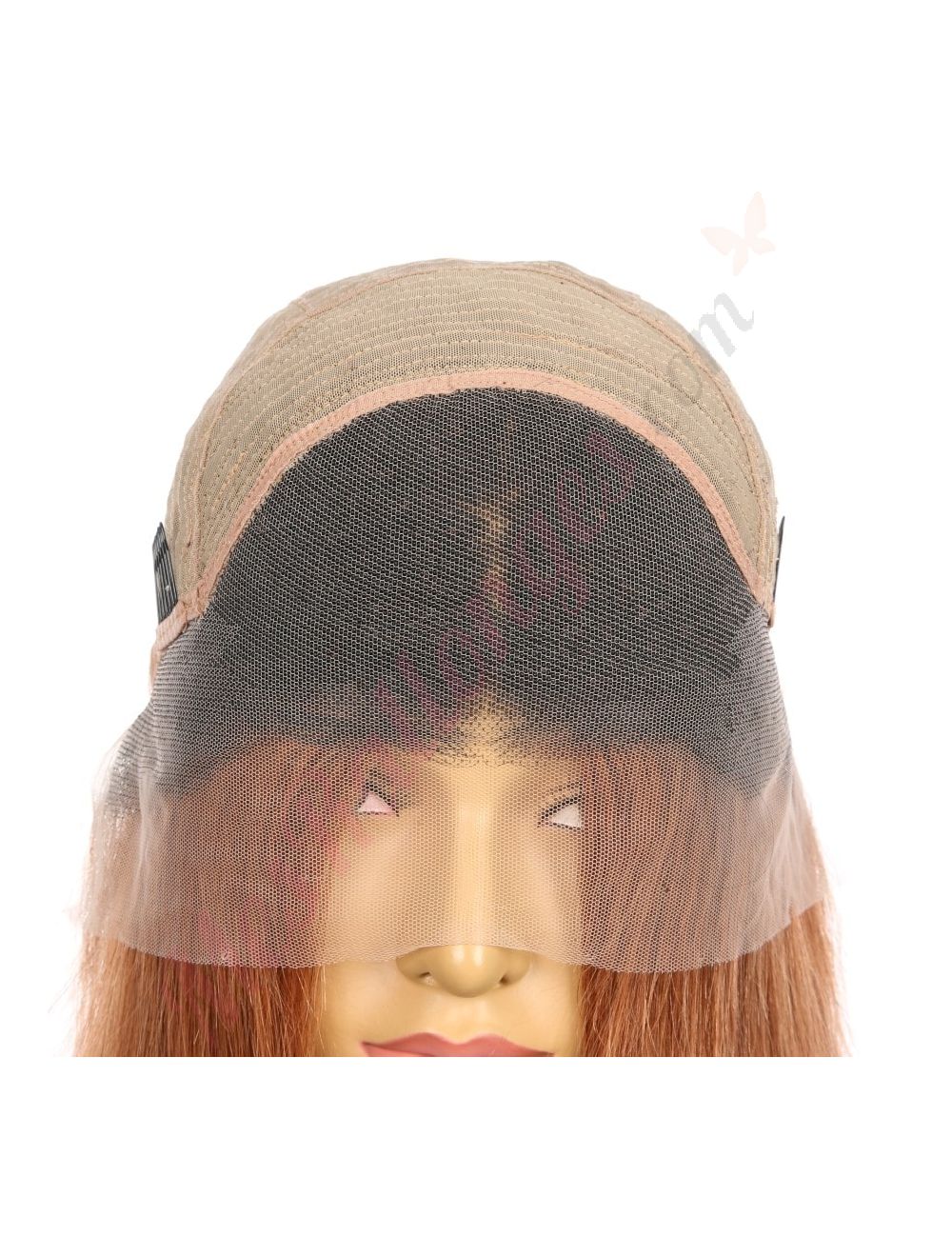 Perruque Courte Bob En Cheveux Naturels Auburn - Bouclée, Faite Main, Avec Attache à Boucles - Taille Naturelle