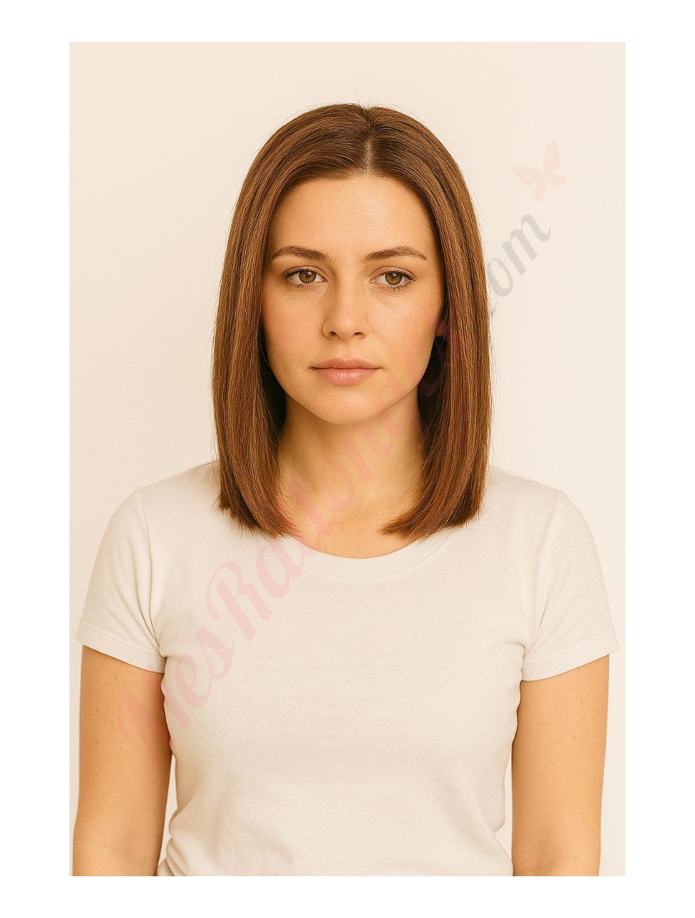 Perruque Femme 100% Cheveux Naturels Châtain Clair Cuivré - Longueur 35cm, Bonnet Moyen, Neuve Avec étiquettes