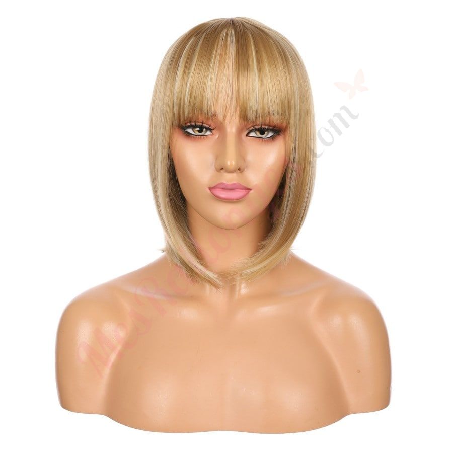 Perruque Courte Femme Clementine YS - Méchée Blond Racine Blond Foncé - Synthétique - Neuf Avec étiquettes