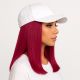 10 pouces Rallonges Cheveux Naturels Remy Bourgogne Perruque, Casquette Blanche [VENTE FINALE]
