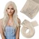 Rallonges À Clips NoBrandHair™ Blond Blanc #60 Cheveux Naturels 20 pouces 120 grammes