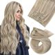 Rallonges À Clips NoBrandHair™ Blond Cendré #18p-613 Cheveux Naturels 20 pouces 120 grammes
