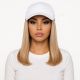 10 pouces Rallonges Cheveux Naturels Remy Blond Cendré Perruque, Casquette Blanche [VENTE FINALE]
