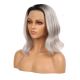 Alexis - Perruque Courte 14 Pouces Cheveux Humains Naturels Remy Hair Gris Lace Front 