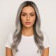Annabelle - Perruque Longue 18 Pouces Cheveux Humains Naturels Remy Hair Grise Ombrée 