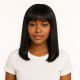 Aria - Perruque Courte 14 Pouces Cheveux Humains Naturels Remy Hair Noire Avec Toupet