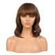 Ophelia - Perruque Courte 14 Pouces Cheveux Humains Naturels Remy Hair Brunette Avec Toupet 