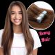 Brun Noisette #6  Bandes Adhésives Cheveux Remy