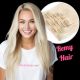 Blond Platinum À Clips Cheveux Remy