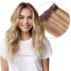 Brun Noisette Balayage #4t12/613 Bandes Volumatrices À Clips - Cheveux Humains Naturels