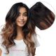 Brun Noisette Ombré Bandes Volumatrices À Clips - Cheveux Humains Naturels