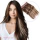 Brun Foncé & Balayage Blond Fil Invisible Cheveux Naturels