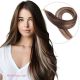 Brun Foncé & Balayage Blond Nano-Rings Cheveux Naturels