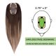 Brun Foncé & Blond Foncé Balayage  Volumateur (Topper) Perte De Cheveux Sur La Séparation De Cheveux (Dimensions: 2.75 pouces x 5 pouces) Cheveux Remy Hair