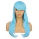 DM1810773-v4 Bleu Éléctrique Perruque Longue Cheveux Synthétiques avec Toupet [VENTE FINALE]