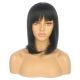 DM1905968-v4 Noir Perruque Courte Cheveux Synthétiques avec Toupet, Coupe Carrée Bob [VENTE FINALE]