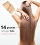 14 Pouces Fil Invisible Cheveux Naturels