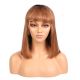 Violet - Perruque Courte 14 Pouces Cheveux Humains Naturels Remy Hair Brunette Avec Toupet