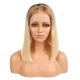 Ella - Perruque Courte 14 Pouces Cheveux Humains Naturels Remy Hair Blonde Ombrée