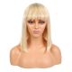 Lillian - Perruque Courte 14 Pouces Cheveux Humains Naturels Remy Hair Blonde Avec Toupet