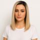 Kavlee - Perruque Courte 14 Pouces Cheveux Humains Naturels Remy Hair Blonde Ombrée 