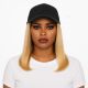 10 pouces Remy Hair Blond Pâle Ombré Perruque, Casquette Noire [VENTE FINALE]