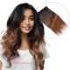 Brun Noisette Ombré Fil Invisible Cheveux Naturels