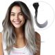 Gris Ombré Cousues Cheveux Naturels