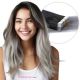 Gris Ombré Bandes Adhésives Cheveux Naturels