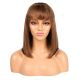 Ophelia #2  - Perruque Courte 14 Pouces Cheveux Humains Naturels Remy Hair Brunette Avec Toupet [Vente Finale]