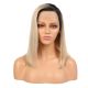 Kavlee - Perruque Courte 14 Pouces Cheveux Humains Naturels Remy Hair Blonde Ombrée 