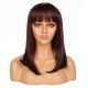 DM1810884-v2 - Perruque Courte Cheveux Synthétique Noir & Bourgogne Avec Toupet  [VENTE FINALE]