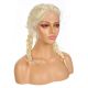 G1707524-v2 - Perruque Tressée Courte Cheveux Synthétique Blonde [VENTE FINALE]