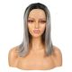 G1901635-v2 - Perruque Courte Cheveux Synthétique Grise  [VENTE FINALE]
