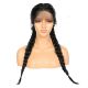 G1904817-v2 - Perruque Tressée Courte Cheveux Synthétique Noire [VENTE FINALE]