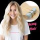 Blond Platine #613  Bandes Adhésives Cheveux Remy