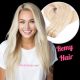 Blond Platinum Cousues Cheveux Remy