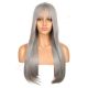 DM1707541-v4 - Perruque Longue Cheveux Synthétique Grise Avec Toupet  [VENTE FINALE]
