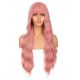 DM1810937-v4 - Perruque Longue Cheveux Synthétique Rose Avec Toupet  [VENTE FINALE]