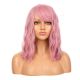 DM2031436-v4 - Perruque Courte Cheveux Synthétique Rose Avec Toupet  [VENTE FINALE]