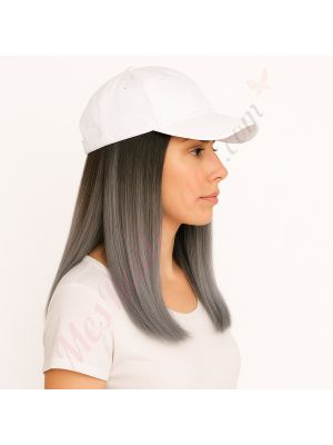Gris Ombré Perruque en Casquette - Cheveux Humains Naturels [VENTE FINALE]