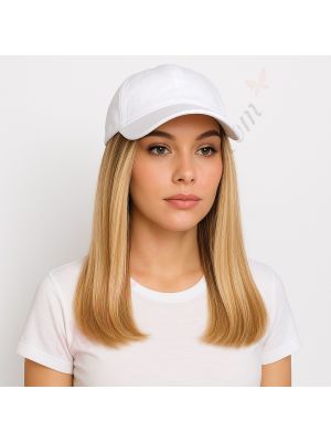 10 pouces Rallonges Cheveux Naturels Remy Brun Noisette Balayage #4T12/613 Perruque, Casquette Blanche [VENTE FINALE]