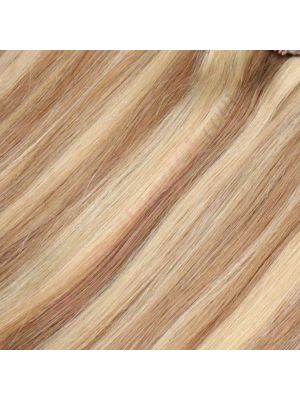14 pouces Rallonges Kératines Cheveux Naturels Remy Ondulés Brun Miel & Blond Cendré #12/24 20g