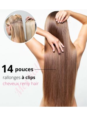 14 Pouces À Clips Cheveux Remy