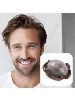 Brun Moyen #18 Prothèse Capillaire Cheveux Humains Remy