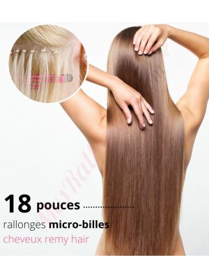 18 Pouces Micro-Billes Cheveux Remy