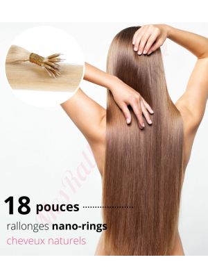18 Pouces Nano-Rings Cheveux Naturels